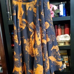 NWT H&M Burnt Orange&Navy circle skirt size 10